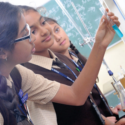 Students working in the lab